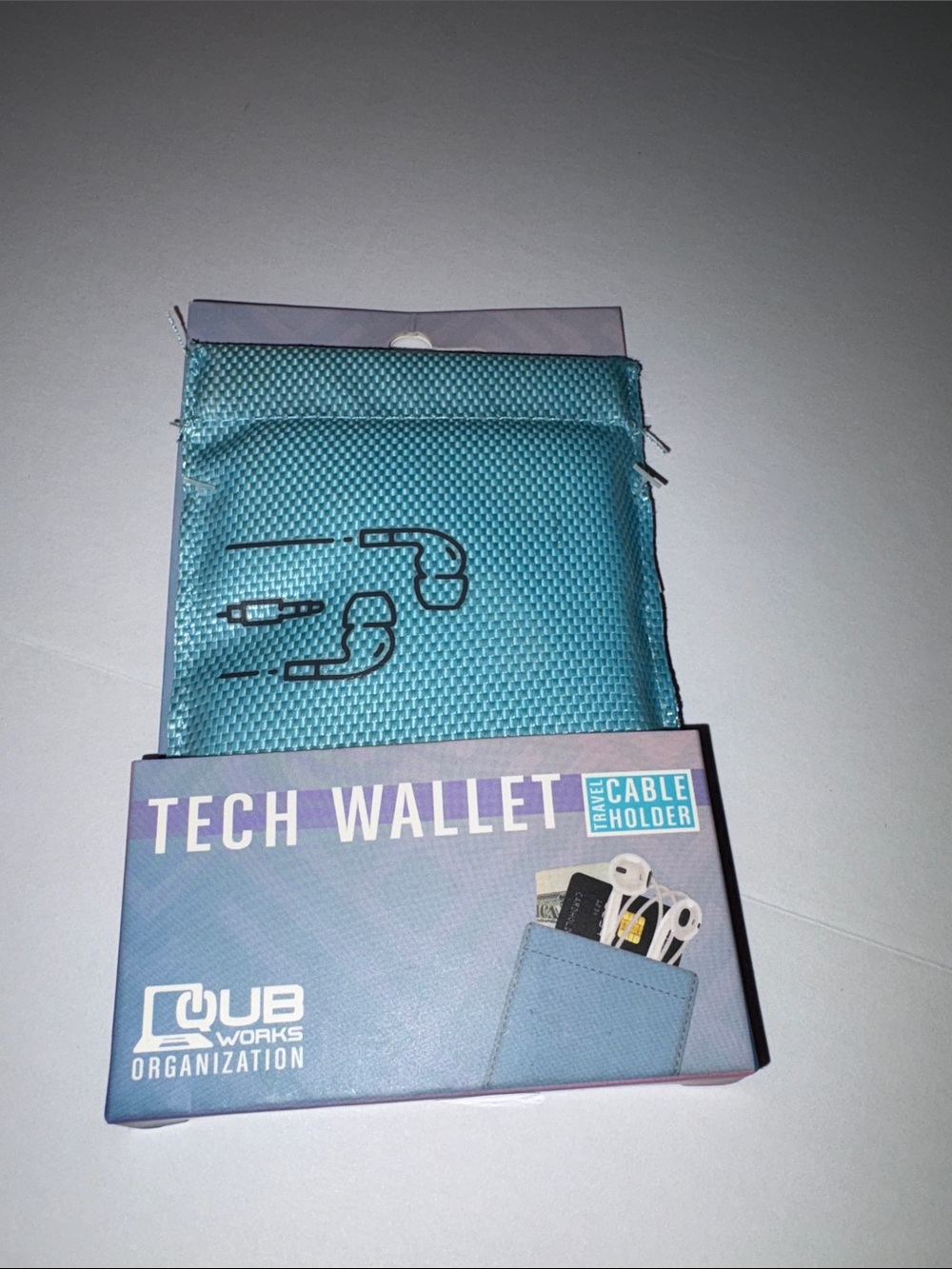Tech Wallet Travel Cable Holder - Blue